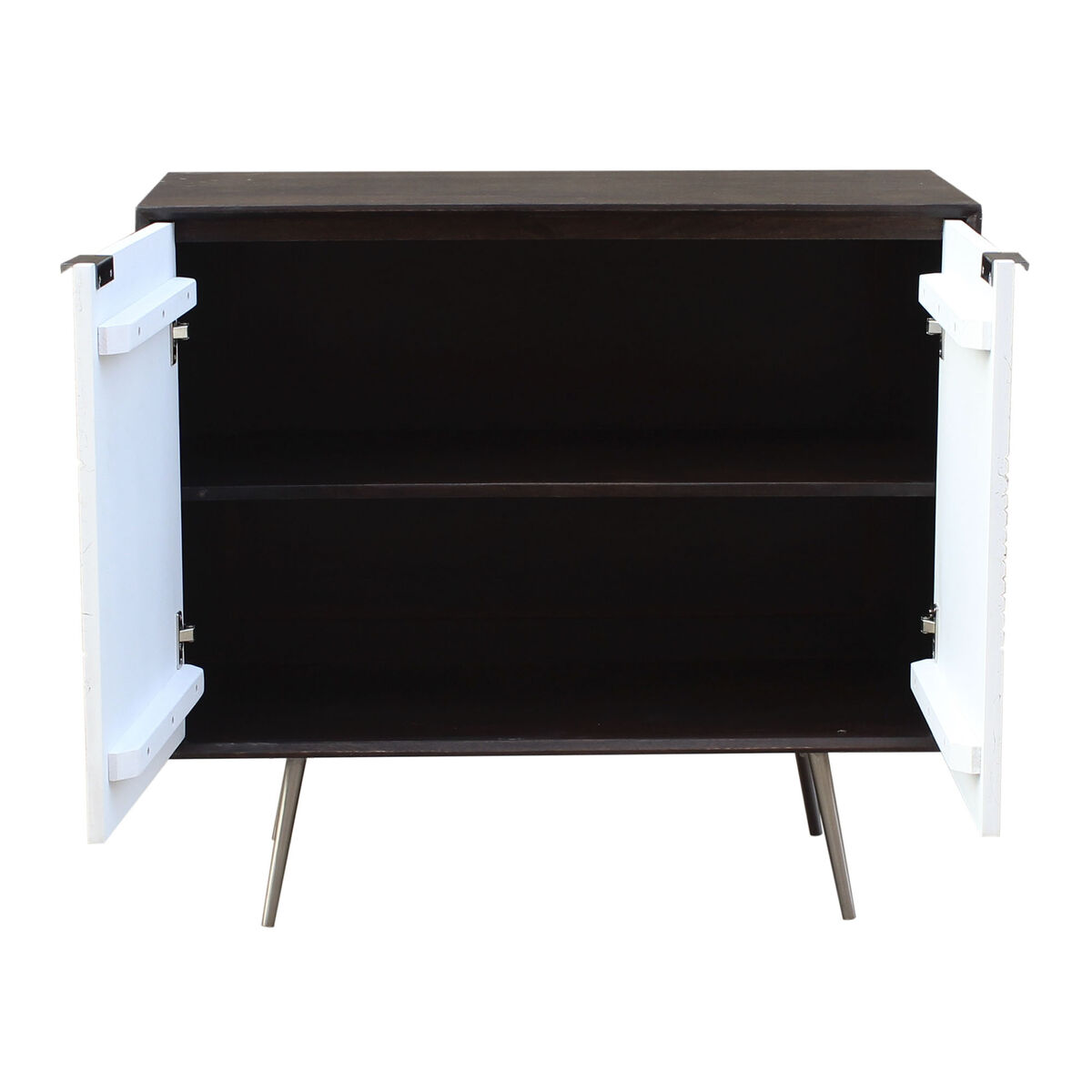 Kredenca DKD Home Decor Bela Rjava Kovina Mangov les 90 x 43 x 80 cm 90 x 43 x 82 cm